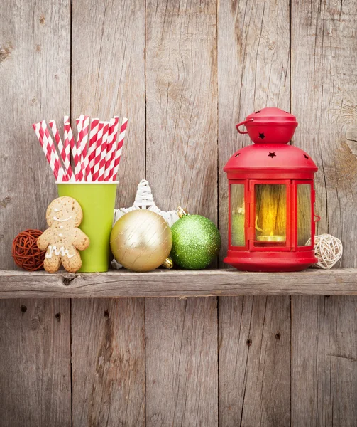 Lanterna di candela di Natale — Foto Stock