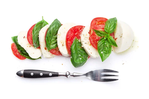 Caprese salatası ve çatal — Stok fotoğraf