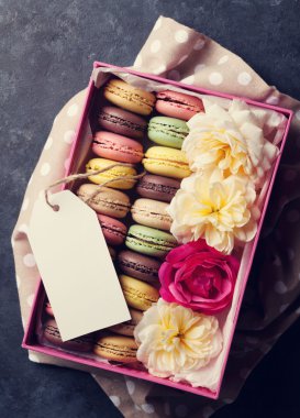 Renkli tatlı macarons