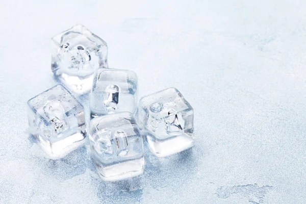 Ice Cubes Water Drops Stone Background Copy Space — Stock Photo, Image