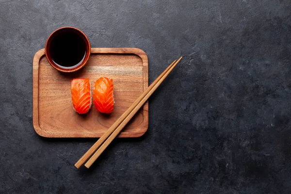 Set Sushi Japonés Vista Superior Plano Con Espacio Copia — Foto de Stock