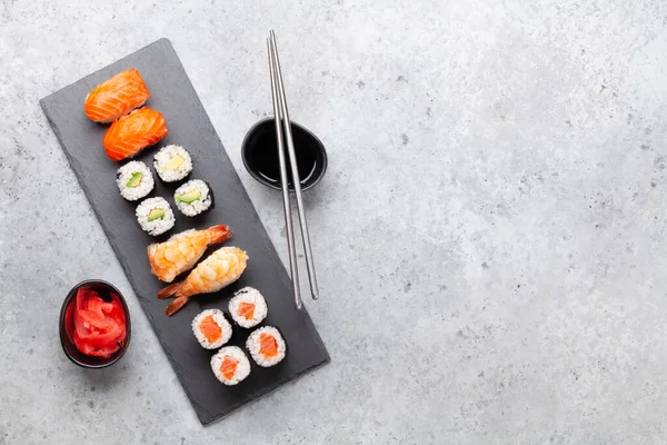 Japanese sushi set Stock Photo by karandaev