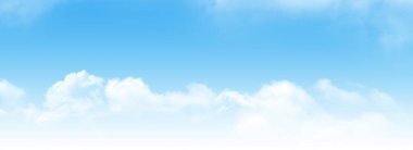 Mavi gökyüzü ve ışık bulutları. Geniş yaz gökyüzü arkaplanı