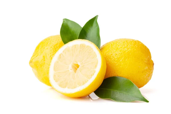 Agrumi Freschi Limone Isolato Sfondo Bianco — Foto Stock