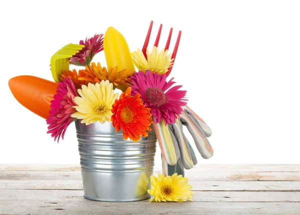 Blumen und Gartengeräte — Stockfoto