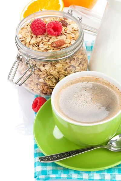 Healthy breakfast with muesli — Stock Photo, Image