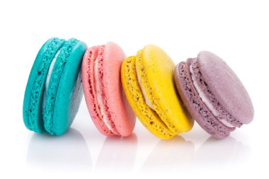 renkli macaron kurabiye