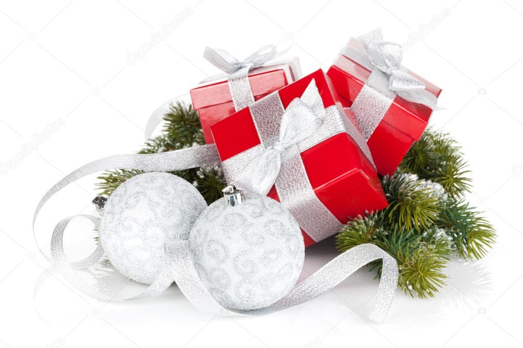 Three christmas gift boxes