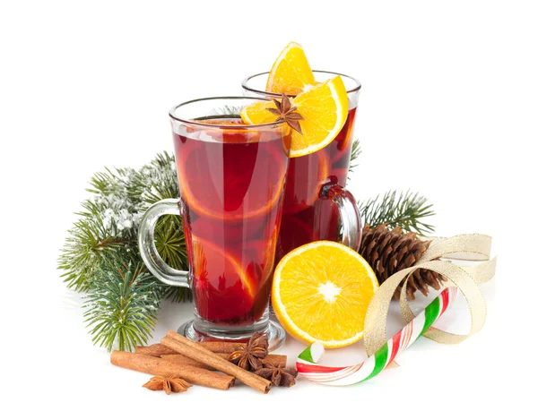 Christmas mulled wine with spices — Stock Photo, Image