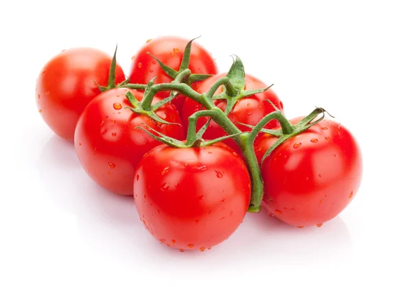 Tomates limpios frescos y maduros con gotas de agua —  Fotos de Stock