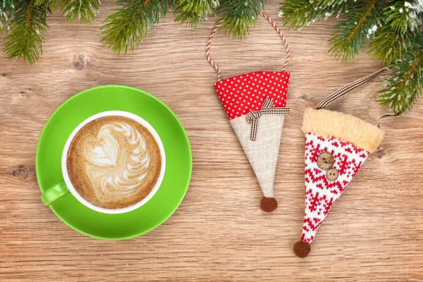 Christmas decor and coffee cup — Stock Photo, Image