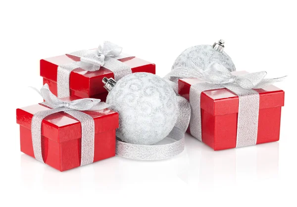 Three christmas gift boxes Royalty Free Stock Photos