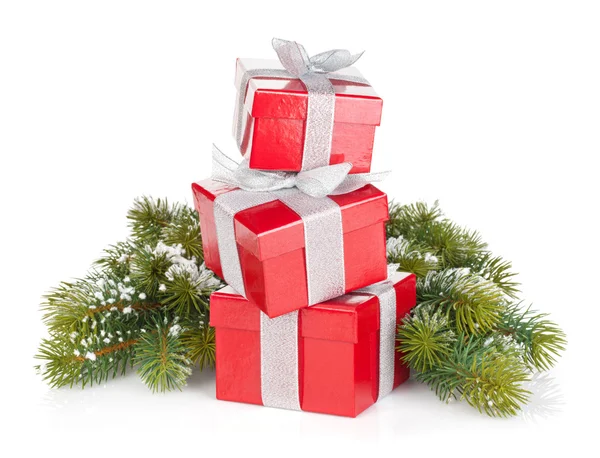 Three christmas gift boxes — Stock Photo, Image