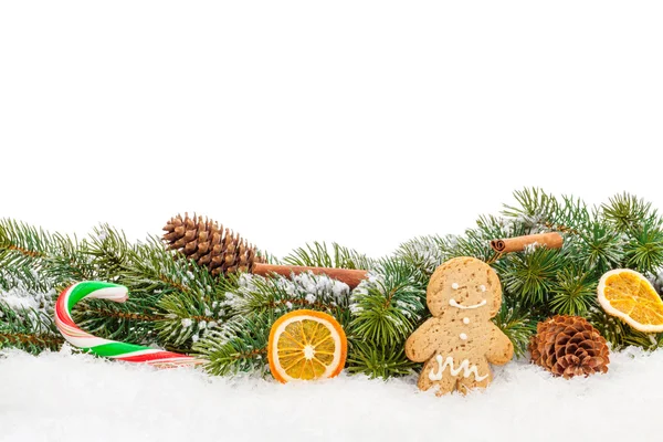 Vánoční jídlo a výzdoba — Stock fotografie