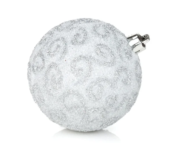 Silver christmas bauble — Stock Photo, Image
