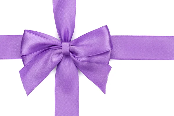 Purple ribbon with bow — Stock Photo, Image