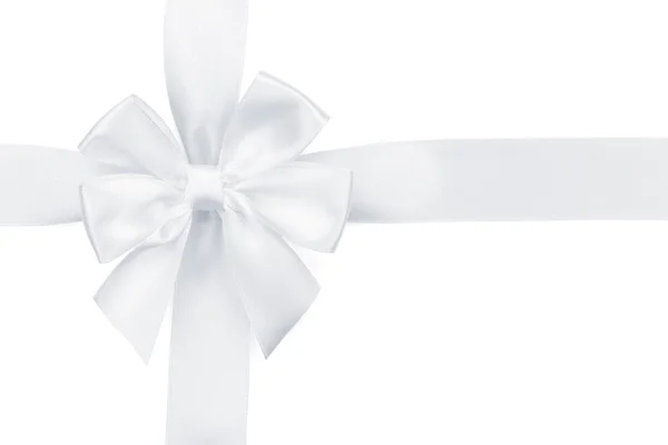 White ribbon with bow — Stock Photo, Image