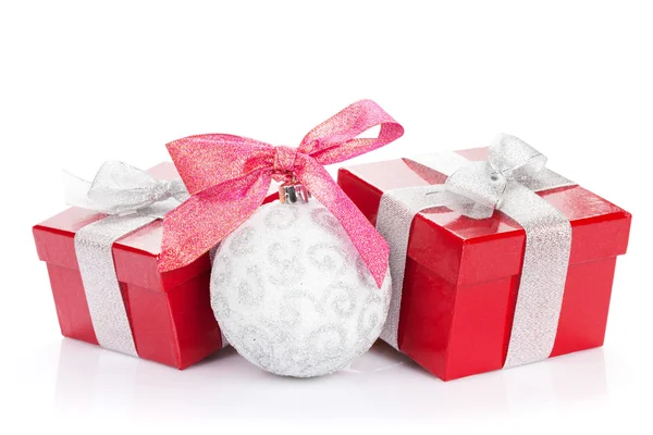 Christmas gift boxes and decor — Stock Photo, Image