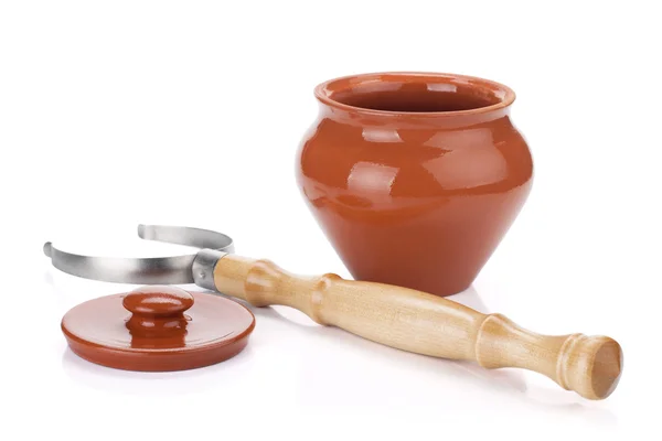 Clay pot and holder — Stock Photo, Image