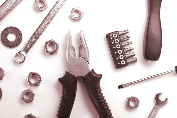 Tools and nuts — Stock Photo, Image