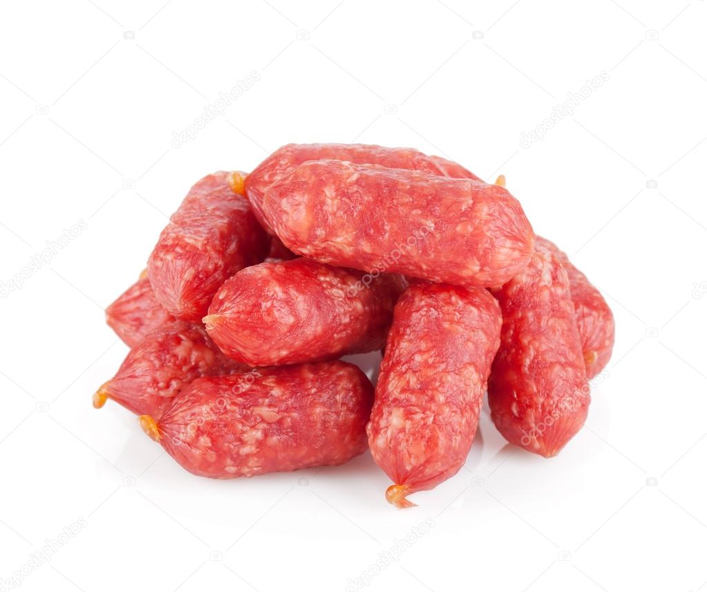 Mini sausages isolated