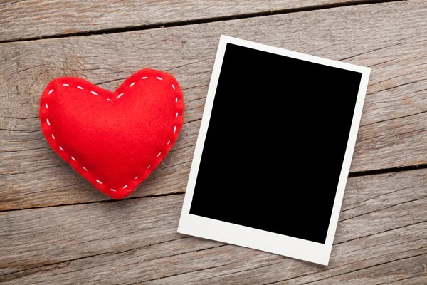 Foto frame en valentines speelgoed hart — Stockfoto