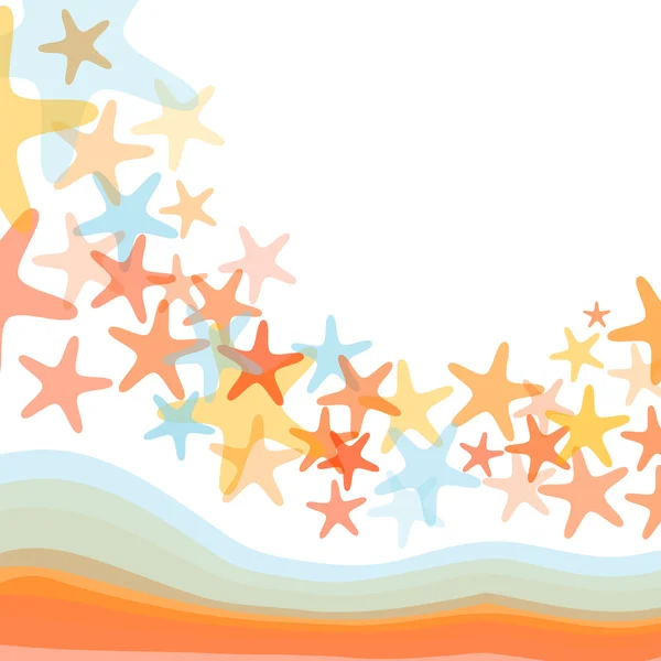 Ilustração estrela do mar colorido — Vetor de Stock