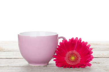 Fincan kahve ve gerbera