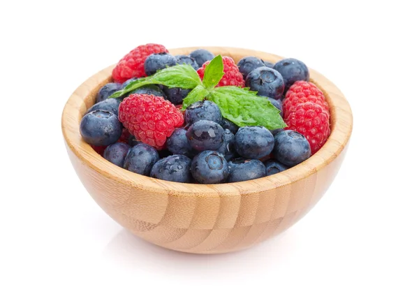 Blueberries and raspberries — Stock Photo, Image