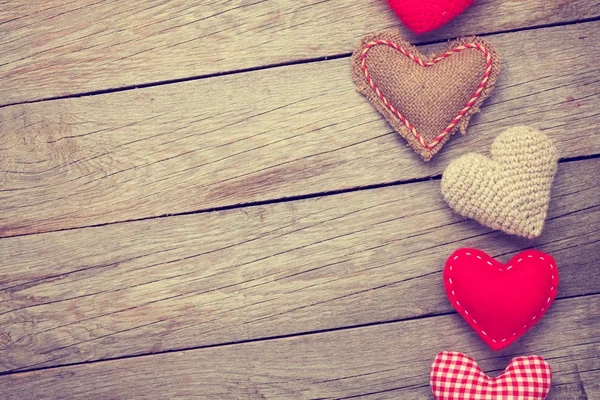 Día de San Valentín fondo con corazones de juguete —  Fotos de Stock