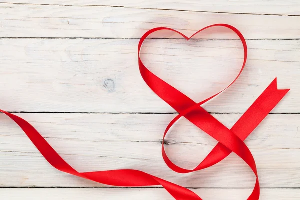 Valentines day heart shaped ribbon — Stock Photo, Image