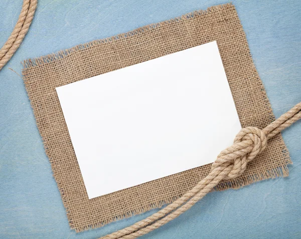 Blank card with ship rope — Stock Photo, Image