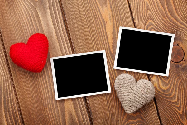 Ψηφιακές κορνίζες φωτογραφιών και handmaded καρδιές παιχνίδι ημέρα του Αγίου Βαλεντίνου — Φωτογραφία Αρχείου