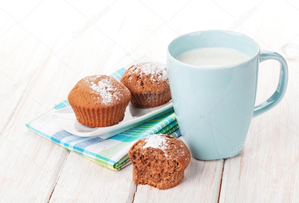 Cup of milk and cookies