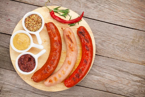 Various grilled sausages — Stock Photo, Image