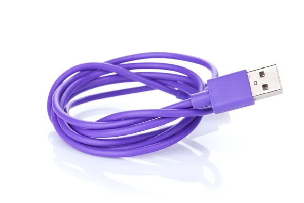 Kabel komputerowy fioletowy — Zdjęcie stockowe