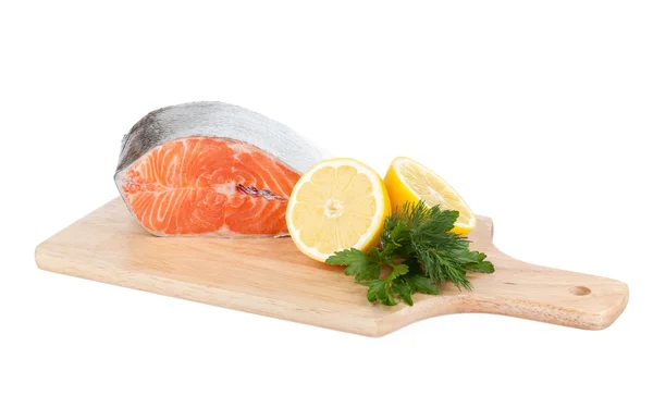 Salmon  with lemons and herbs — Stock Photo, Image