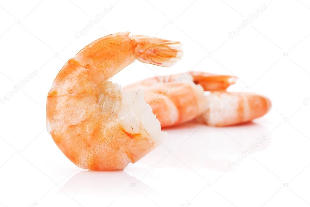 Cooked shrimps close up