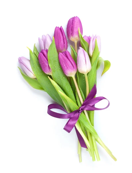 Purple tulips bouquet — Stock Photo, Image