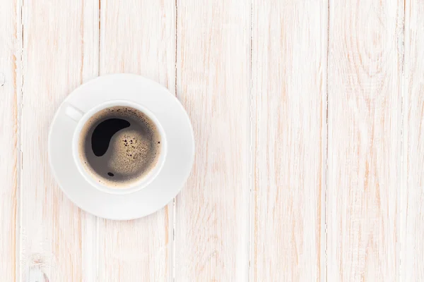 Coffee cup on  wooden table — Stock Photo, Image