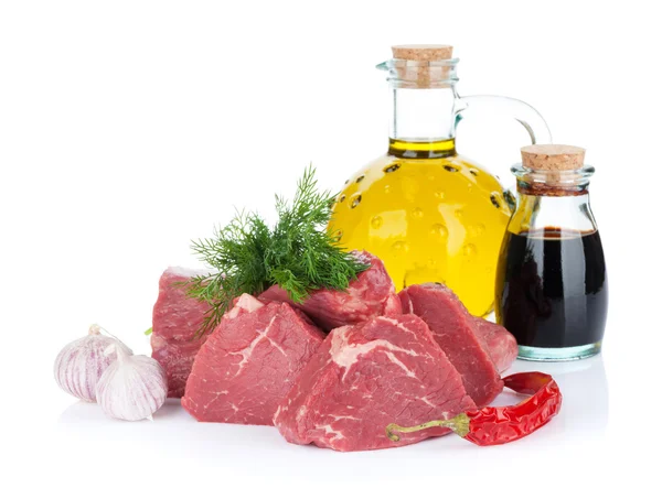 Beef  steak  with spices and condiments — Stock Photo, Image