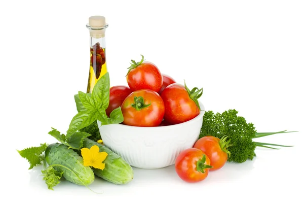 Érett zöldségek és fűszernövények — Stock Fotó