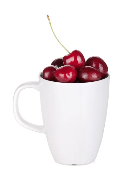 Cerises mûres en tasse — Photo