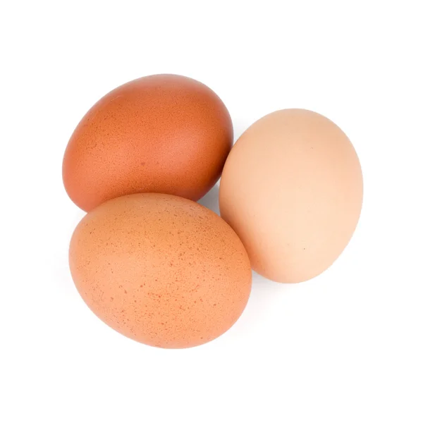 Drie rauwe eieren — Stockfoto