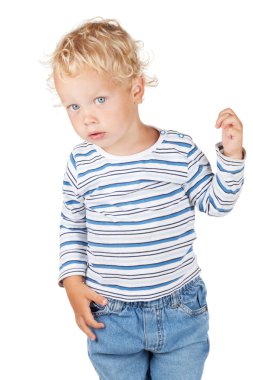 kıvırcık saçlı ve mavi gözlü bebek