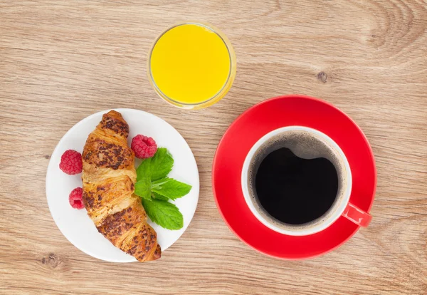 Coffee, orange juice and  croissant — Stock Photo, Image