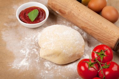 Malzemeler pişirme pizza