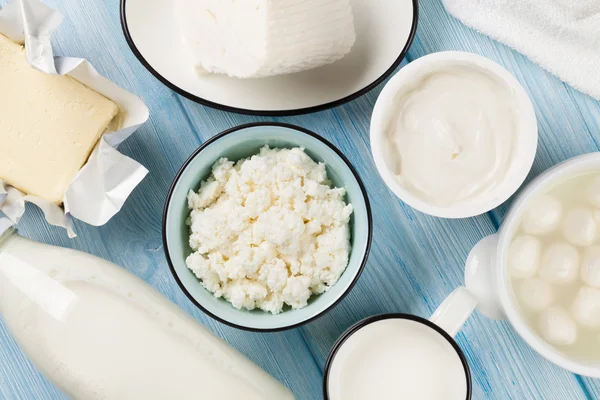 Dairy products. Top view — Stock Photo, Image