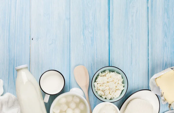 Sour cream, yogurt and butter — Stock Photo, Image