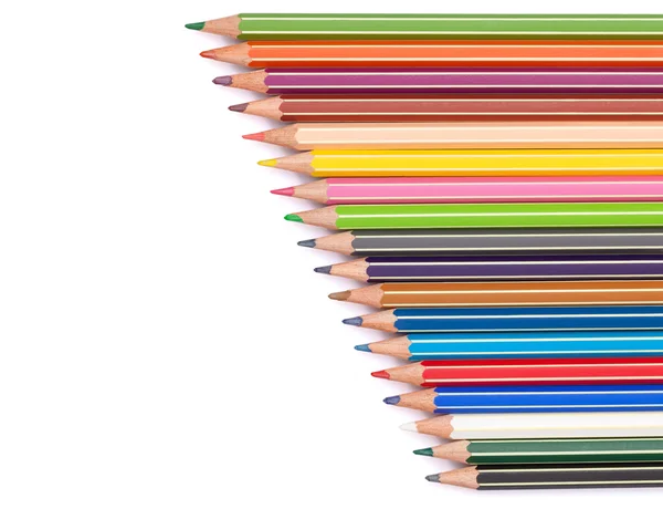 Kleurrijke potloden op witte achtergrond — Stockfoto